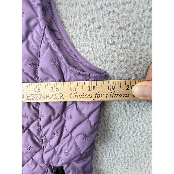 Eddie Bauer Vest Womens Small Purple Goose Down Quilted Full Zip Puffer - Picture 12 of 14
